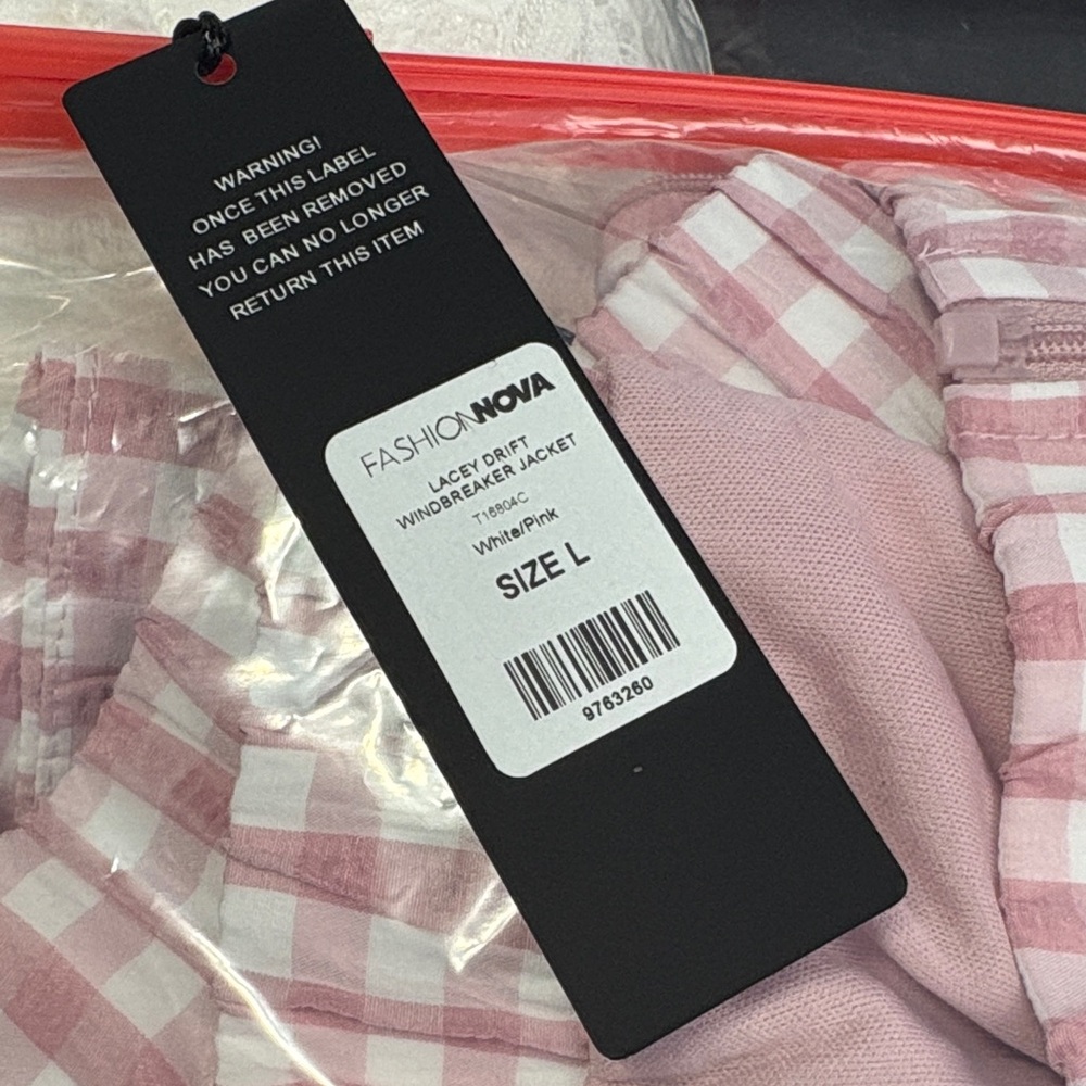 Sale! Fashion Nova Pink Gingham Bomber Jacket SOLD OUT! - Picture 7 of 7